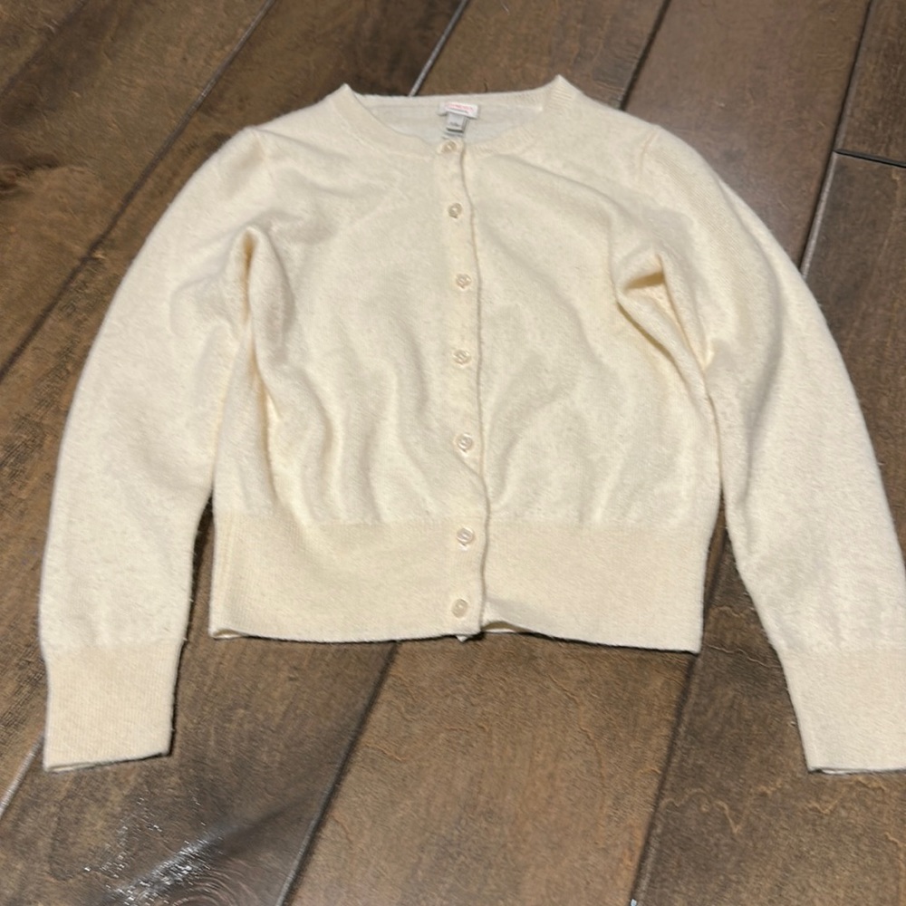 GUC Crewcuts by J Crew cream cashmere cardigan size 10